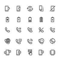 icono conjunto - teléfono y vocación contorno carrera png