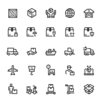 Icon set - logistic and delivery outline stroke png