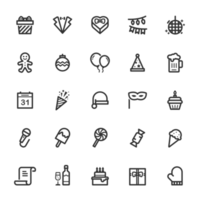 Icon set - Party and celebrate line icon png