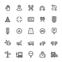 Icon set - traffic icon outline stroke png