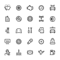 Icon set - garage and auto part outline stroke png