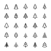 Icon set - Christmas tree line icon png