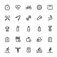 Icon set - Fitness and exercise line icon png