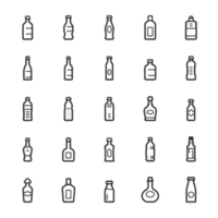 icono conjunto - botella y bebida línea icono png