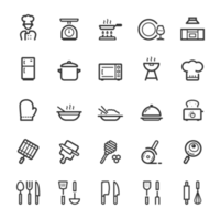 icono conjunto - cocina utensilios y Cocinando línea icono png