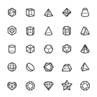 icône ensemble - géométrique formes ligne icône png