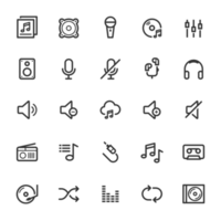 Icon set - voice and audio outline stroke png