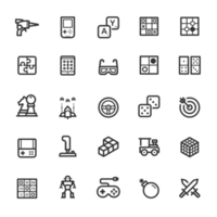 Icon set - game and toy outline stroke png