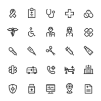 ikon uppsättning - sjukvård och medicinsk linje ikon png