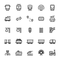 Icon set - train and transport outline stroke png