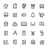 Icon set - school and education outline stroke png