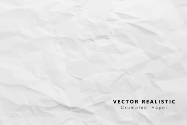 Crumpled white paper abstract design background, Eps 10 vector illustration