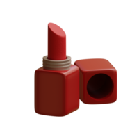 3d reso rosso rossetto Perfetto per trucco design progetto png