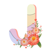 bloemen alfabet, brieven reeks met waterverf blad. monogram initialen perfect voor bruiloft uitnodigingen, groet kaart, logo, poster en andere ontwerp. vakantie ontwerp hand- schilderen. png