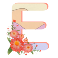 Floral alphabet, letters set with watercolor leaf. Monogram initials perfectly for wedding invitations, greeting card, logo, poster and other design. Holiday design hand painting. png