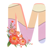 floral alfabeto, letras conjunto con acuarela hoja. monograma iniciales perfectamente para Boda invitaciones, saludo tarjeta, logo, póster y otro diseño. fiesta diseño mano cuadro. png