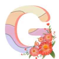 floral alfabeto, letras conjunto con acuarela hoja. monograma iniciales perfectamente para Boda invitaciones, saludo tarjeta, logo, póster y otro diseño. fiesta diseño mano cuadro. png