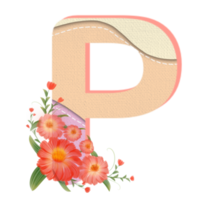 floral alfabeto, cartas conjunto com aguarela folha. monograma iniciais perfeitamente para Casamento convites, cumprimento cartão, logotipo, poster e de outros Projeto. feriado Projeto mão pintura. png