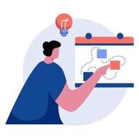 The Importance of Planning This illustration can show someone planning a long-term business strategy with complex graphs and diagrams. opportunity business concept vector