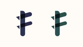 prima F letra logo diseño vector