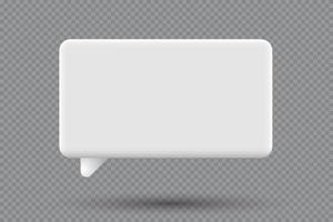 3d habla burbuja icono. 3d charla icono. charla mensaje icono. blanco texto caja. blanco blanco habla burbuja alfiler. vector ilustración