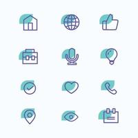 contáctenos icono vector. conjunto de iconos de comunicación vector