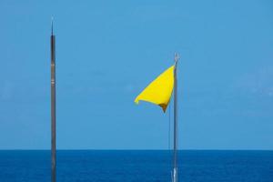 Coloured flags indicating danger and safety photo