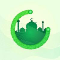 mosque with  style islamic art vector background