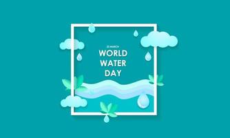 world water day paper cut style vector illustration