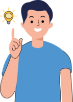 man showing good idea gesture. great idea concept. illustration found a great idea png