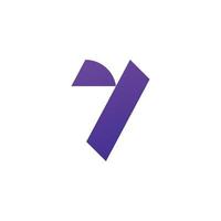 Number 7 logo icon design template vector