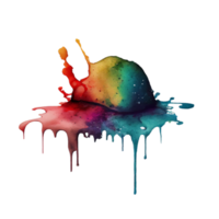 watercolor stain in colorful png