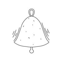 Cute doodle icon of ringing bell. Sketch style hand drawn illustration isolated on white background. vector