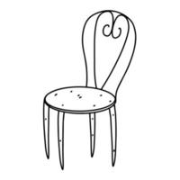 Vintage chair in hand drawn doodle style. Vector sketch illustration for print, web, mobile and infographics isolated on white background.
