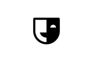 black white mask finder face logo vector