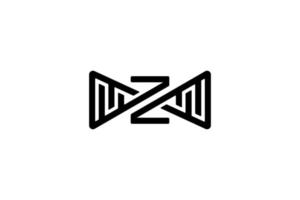 black white initial letter z n m infinity logo vector