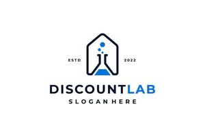black blue discount lab logo vector