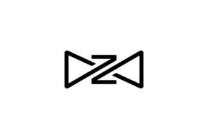 black white initial letter z n infinity logo vector