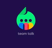 Team talk speech bubble logo. Unique design color transitions. Public speaking channel logo template. vector. vector