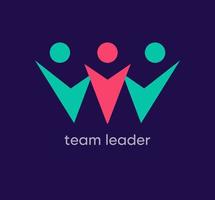 Team and leading people logo. Unique design color transitions. Team logo template advancing to the top. vector. vector