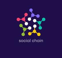 Social chain point logo. Unique design color transitions. Virtual cryptocurrency logo template. vector. vector