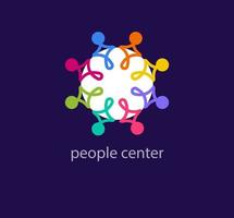 Modern people center logo. Unique design color transitions. linear human center logo template. vector. vector