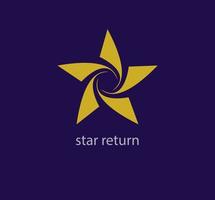 Modern introverted star logo. Unique color transitions. Cyclic star logo template. vector