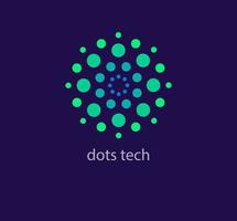 Modern round dot technology logo. Unique color transitions. Connection infinity technology logo template. vector