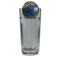 monde Terre planète global carte Balle cercle dans verre boisson l'eau flottant copie espace symbole décoration ornement écologie environnement vert énergie nettoyer Naturel sphère monde enregistrer Terre la vie futur chauffage png
