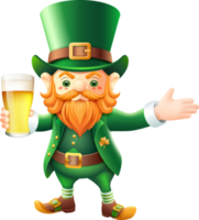 st patrick day leprechaun with beer png