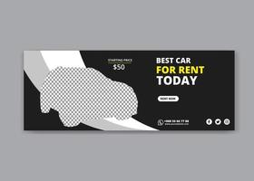 Car rental social media cover and banner design, Car rental social media post template, social media post template vector