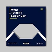 Car rental social media post template vector