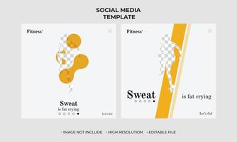 social media instagram templates for fitness and gym vector