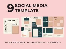 social media instagram templates for fashion vector